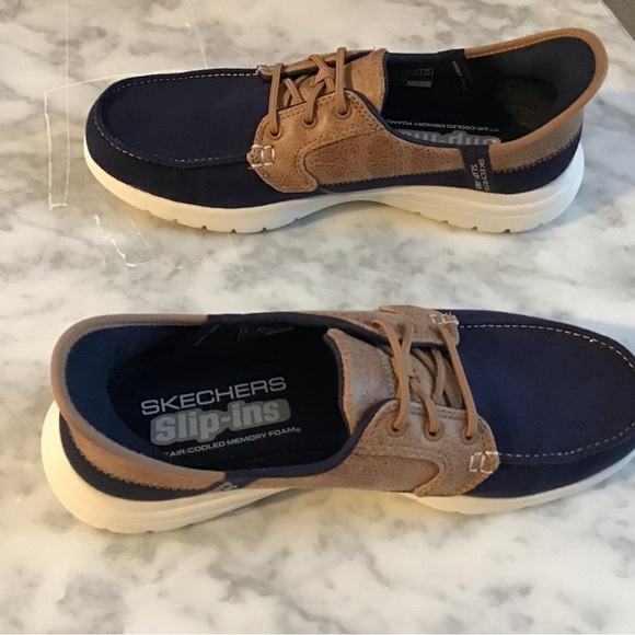 Sketchers Slip Ins Women’s Size 8, Navy & Tan NWT - Picture 7 of 16